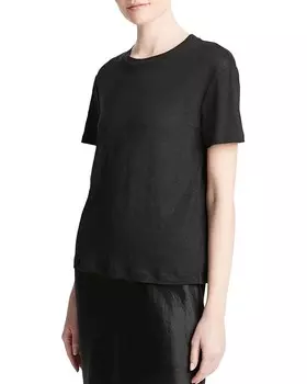 Футболка Vince Short Sleeve Drop Shoulder Crew Neck, черный
