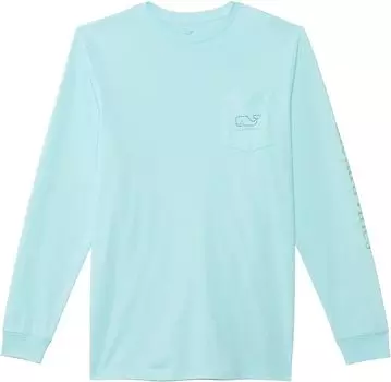 Футболка Vineyard Vines Boys' Vintt Whale Glow Long Sleeve, цвет Island Paradise