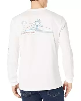 Футболка Vineyard Vines Downhill Skiier Long Sleeve Pocket Tee, цвет White Cap