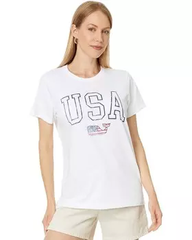 Футболка Vineyard Vines Flag Whale SS Tee, цвет White Cap