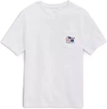 Футболка Vineyard Vines Grad Whale Short Sleeve Pocket Tee, цвет White Cap
