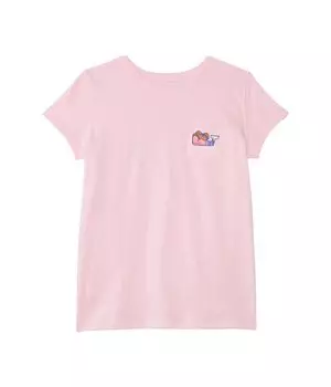 Футболка Vineyard Vines Kids Girls Cheerleader Whale Short, цвет Flamingo