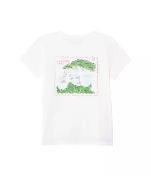 Футболка Vineyard Vines Kids Girls Postage Stamp Short, цвет White Cap