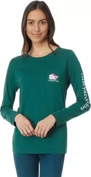 Футболка Vineyard Vines Long Sleeve Pocket Tee, цвет Charleston Green