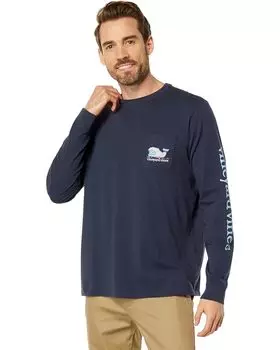Футболка Vineyard Vines Yeti Whale Long Sleeve Pocket Tee, цвет Blue Blazer