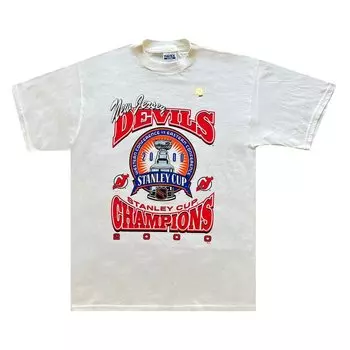 Футболка Vintage 2000 Deadstock New Jersey Devils Stanley Cup Tee 'White', белый
