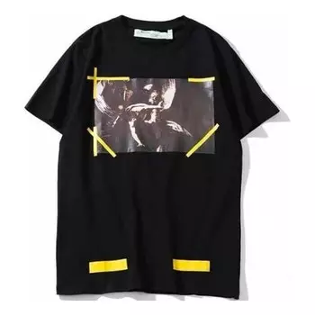 Футболка virgil abloh printing short sleeve version black Off-White, черный