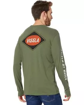 Футболка VISSLA Round House Long Sleeve Pocket Tee, цвет Army