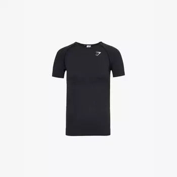 Футболка Vital бесшовная из эластичного джерси Gymshark, черный