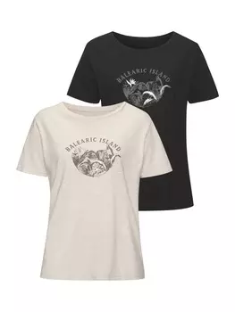 Футболка Vivance, цвет beige, schwarz