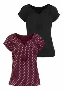 Футболка Vivance, цвет Bordeaux/Black