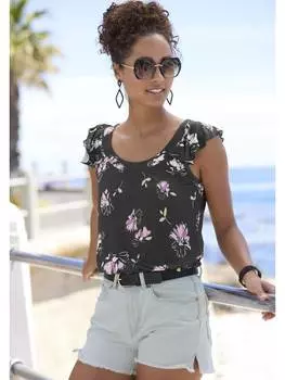 Футболка Vivance, цвет schwarz-mauve bedruckt