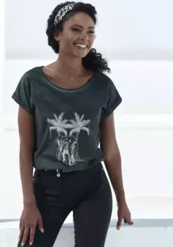 Футболка Vivance с модной расцветкой, антрацит