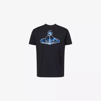 Футболка Vivienne Westwood Drawn Orb с круглым принтом и круглым вырезом, черный