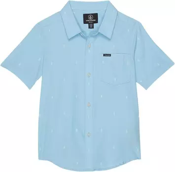 Футболка Volcom Kids Salford Woven Short Sleeve, цвет Washed Blue