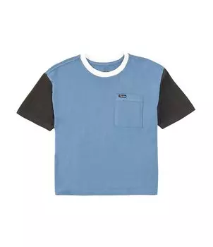 Футболка Volcom Little Boys 2T-7 с короткими рукавами-переросшими, синий