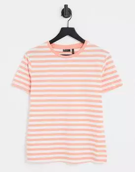 Футболка в бело-оранжевую полоску ASOS DESIGN Ultimate