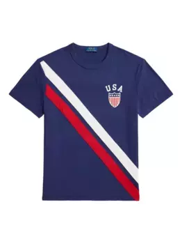 Футболка в диагональную полоску POLO RALPH LAUREN, синий
