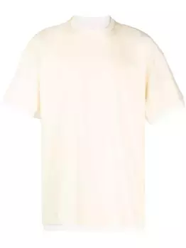 Футболка в двух тонах с логотипом JIL SANDER, желтый