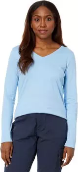 Футболка в форме пима с V-образным вырезом и длинными рукавами L.L.Bean, цвет Lake