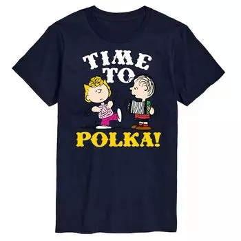 Футболка в горошек Big & Tall Peanuts Time To, Blue Licensed Character, синий