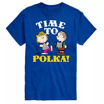 Футболка в горошек Big & Tall Peanuts Time To, Blue Licensed Character, синий