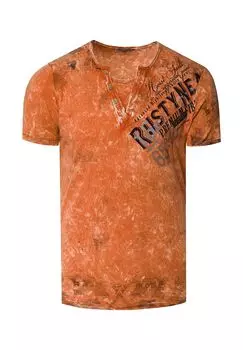 Футболка в классном поношенном дизайне RUSTY NEAL, оранжевый