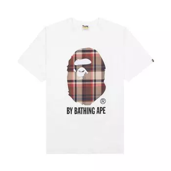 Футболка в клетку BAPE Check By Bathing Ape, цвет Белый/красный