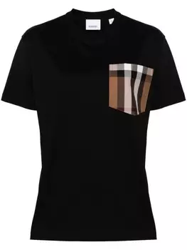 Футболка в клетку Carrick Burberry, черный