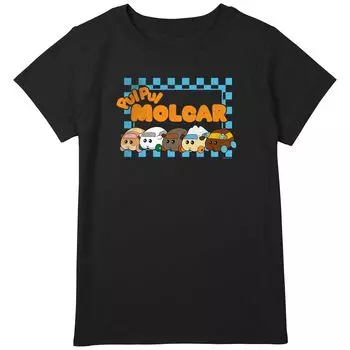 Футболка в клетку для девочек Pui Pui Molcar Racing Team Plus с графическим рисунком Licensed Character