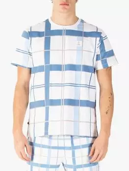 Футболка в клетку из хлопка birdoswald обычного кроя с коротким рукавом LUKE 1977, цвет White/Denim Blue