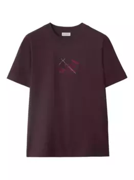 Футболка в клетку рыцаря BURBERRY, красный