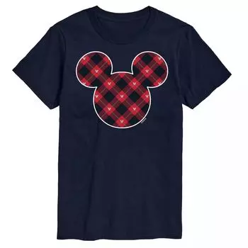 Футболка в клеточку с рисунком Big & Tall Mickey Silhouette Disney, синий