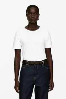 Футболка в мелкий рубчик Arket, белый