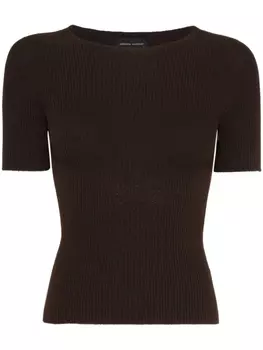 Футболка в мелкий рубчик от Roberto Collina, коричневый