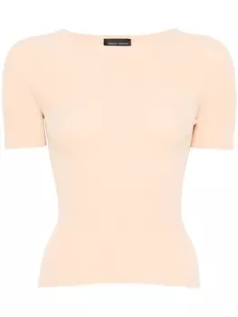 Футболка в мелкий рубчик от Roberto Collina, нейтральный