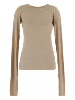 Футболка в мелкий рубчик Uma Wang, нейтральный