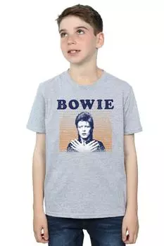 Футболка в оранжевую полоску David Bowie, серый