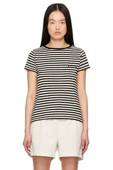 Футболка в полоску цвета «Off-White & Black» Moncler