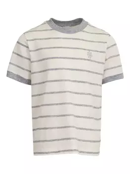 Футболка в полоску Eleventy Kids, нейтральный