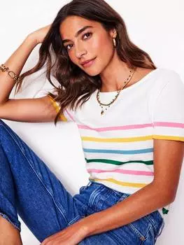 Футболка в полоску ella Boden, белый/разноцветный