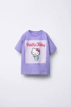Футболка в полоску hello kitty ZARA, цвет Lilac