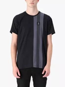 Футболка в полоску из хлопка edale обычного покроя с коротким рукавом LUKE 1977, черный/разноцветный