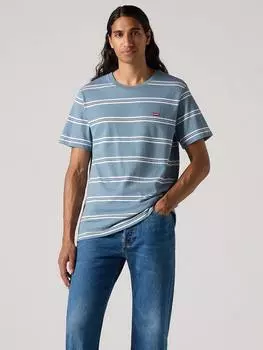Футболка в полоску из хлопка housemark обычного кроя с коротким рукавом Levi's, синий/белый
