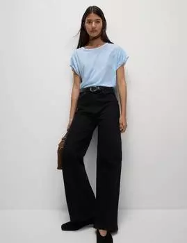 Футболка в полоску из льняной смеси Marks & Spencer, синий