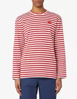 Футболка в полоску - Мульти Comme des Garons Play, красный