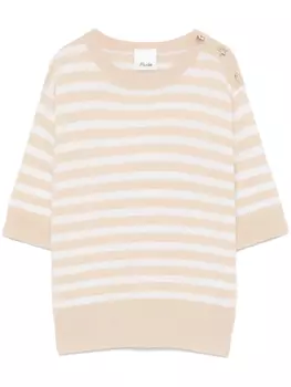 Футболка в полоску от Allude, нейтральный