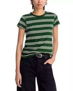 Футболка в полоску с эффектом неравномерного прядения rag & bone, зеленый