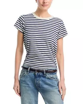 Футболка в полоску с эффектом неравномерного прядения rag & bone, синий
