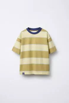 Футболка в полоску с этикеткой ZARA, желтый